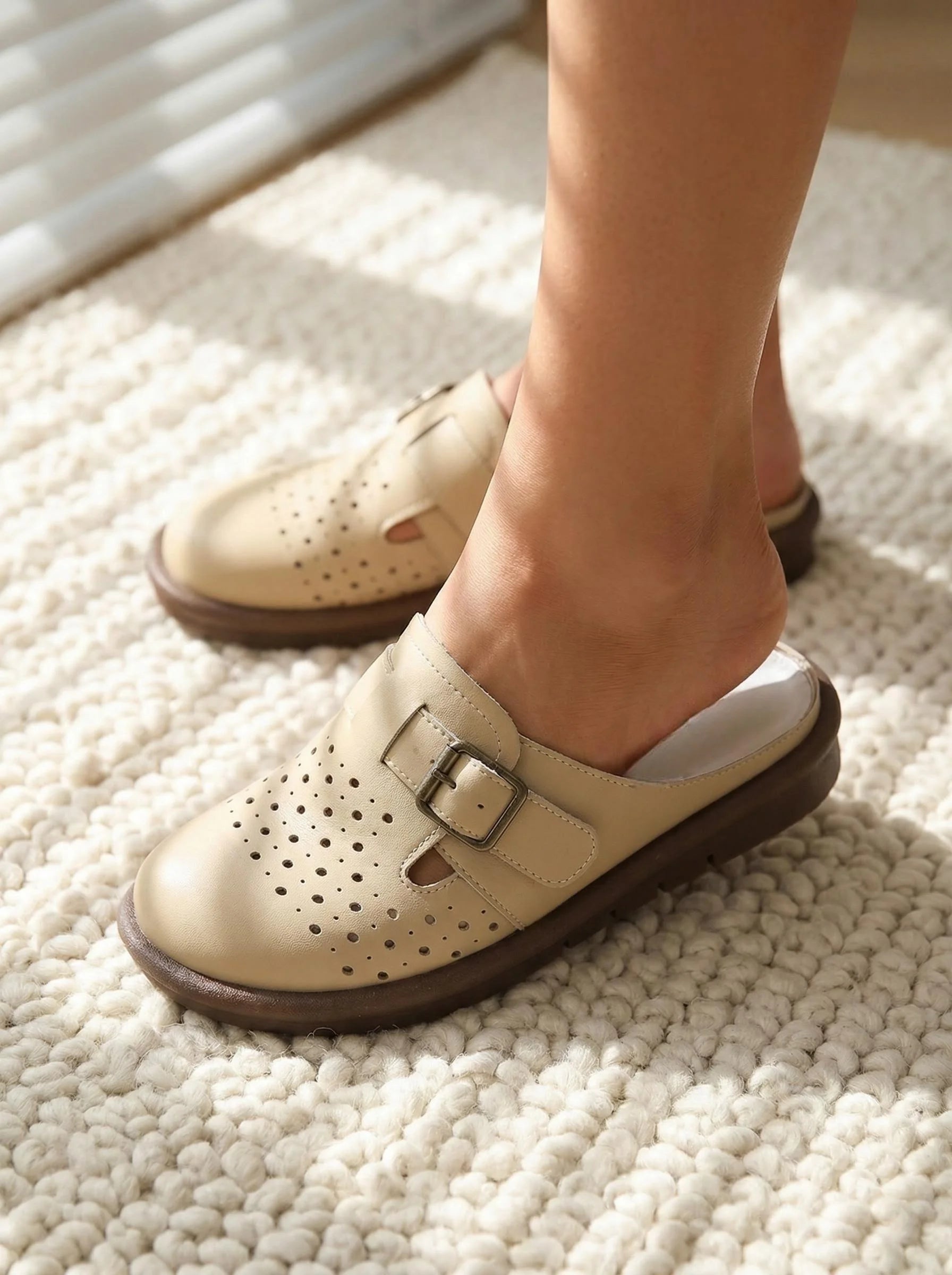 Giselle | Women's Slip-On Clog Sandals with Buckle Detail
