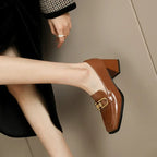 Elowen | Women's Elegant Square Toe Mary Janes with Buckle Detail