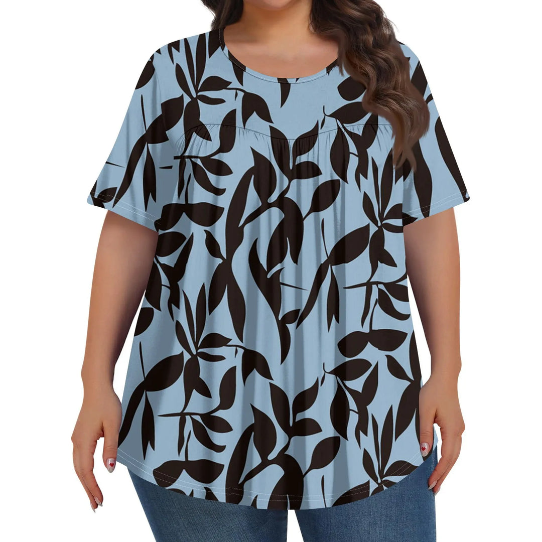 Sorley | Women's Floral Graphic Color Block Short Sleeve Top