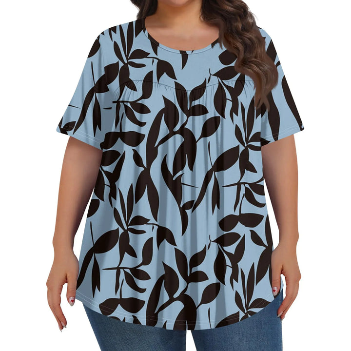 Sorley | Women's Floral Graphic Color Block Short Sleeve Top