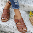 Cillian | Women's Cut-Out T-Bar Wedge Sandals