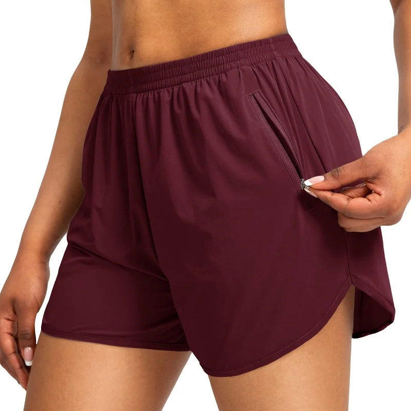 Caolan | Women's Loose Fit Zip Pocket Sport Shorts