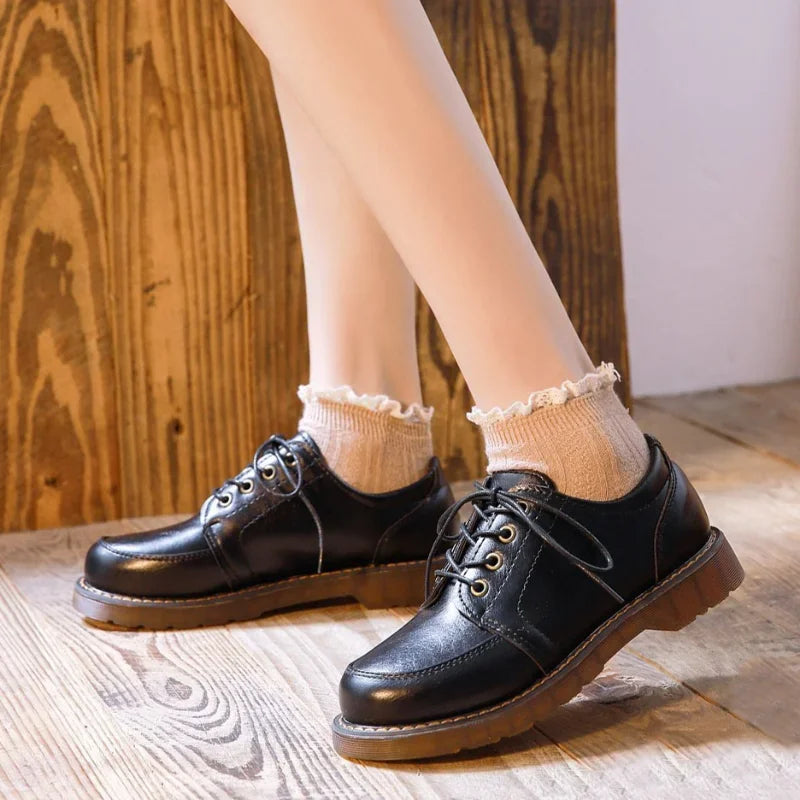 Sylvie | Women's Classic Lace-Up Mary Janes with Chunky Sole