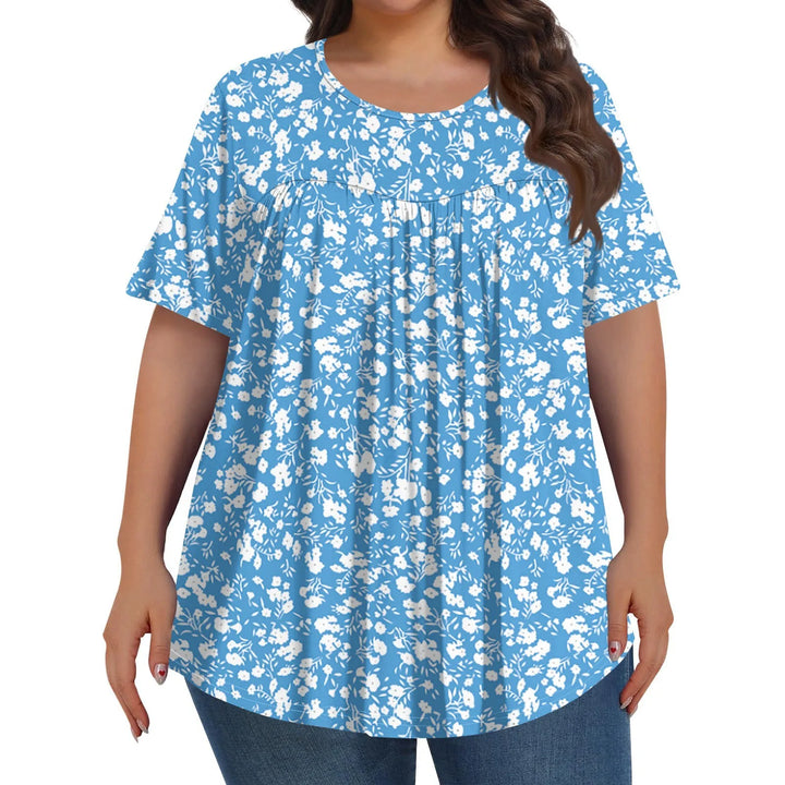 Sorley | Women's Floral Graphic Color Block Short Sleeve Top