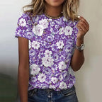 Jarlath | Women's Bold Floral Graphic Short Sleeve T-Shirt