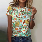 Jarlath | Women's Bold Floral Graphic Short Sleeve T-Shirt
