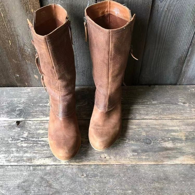 Noreia | Women's Stylish Side Zip Mid-Calf Boots