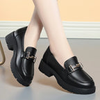 Eira | Women's Chic Platform Mary Janes with Gold Buckle Detail
