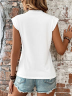 Ualda | Women's Cap Sleeve Crew Neck Relaxed Fit Top