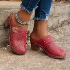 Lorelei | Women's Chic Heeled Slip On Clogs with Buckle Detail