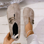 Evarra | Women's Button Detail Slip-On Flat Loafers