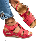 Sorcha | Women's Orthopedic Perforated Wedge Sandals with Ankle Strap