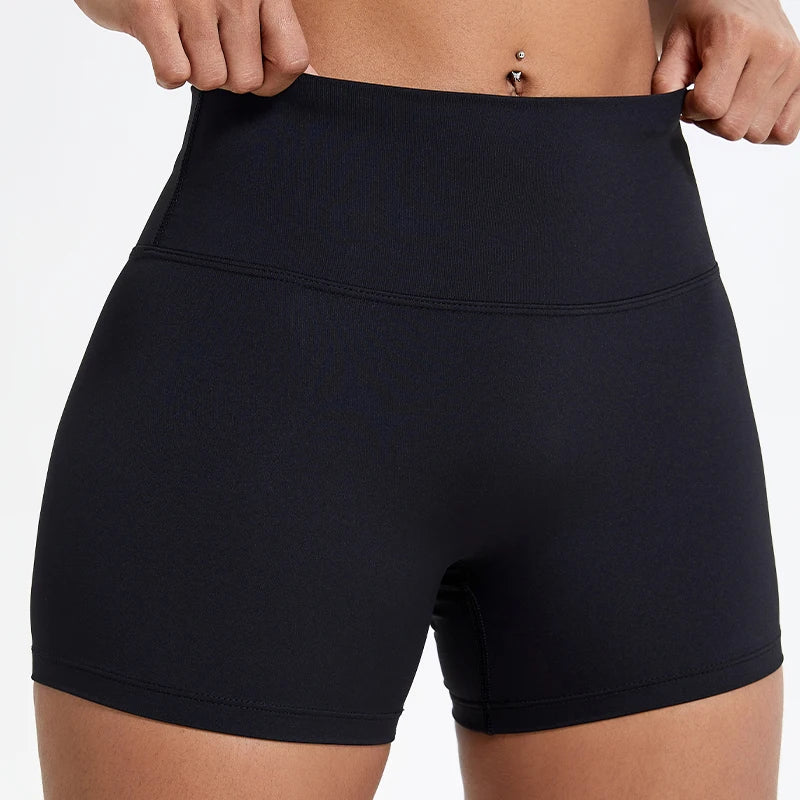 Dervla | Women's High Waist Slim Fit Yoga Shorts