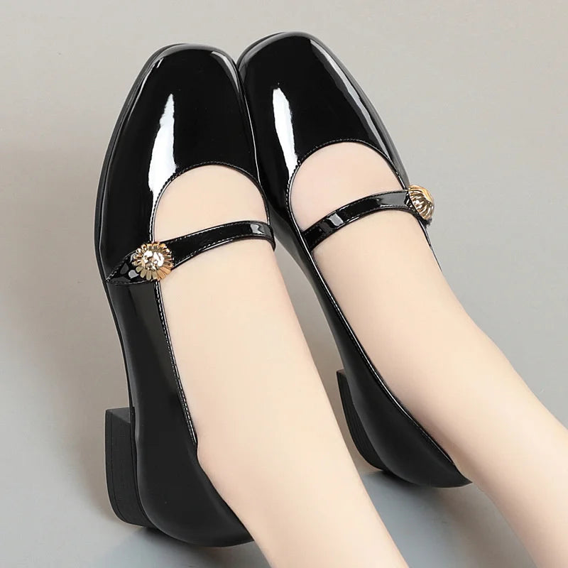 Maeve | Women's Elegant Patent Mary Janes with Buckle Detail