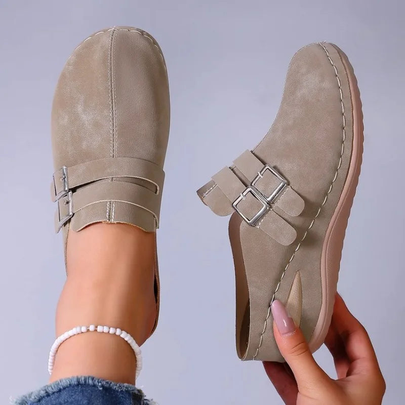 Fallon | Women's Classic Strapped Slip On Clogs with Buckle Detail