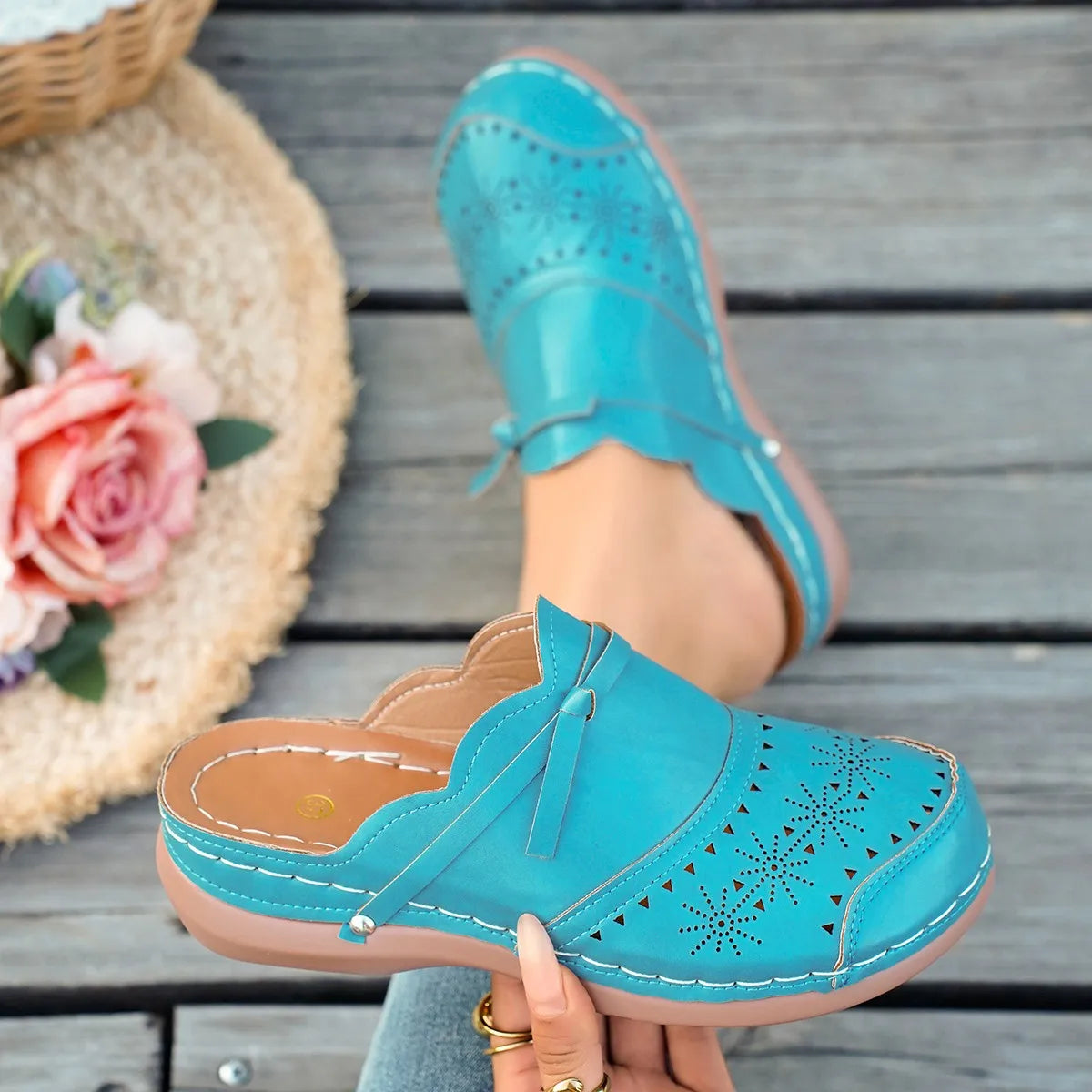 Briar | Women's Stylish Clog Slip Ons with Perforated Detail