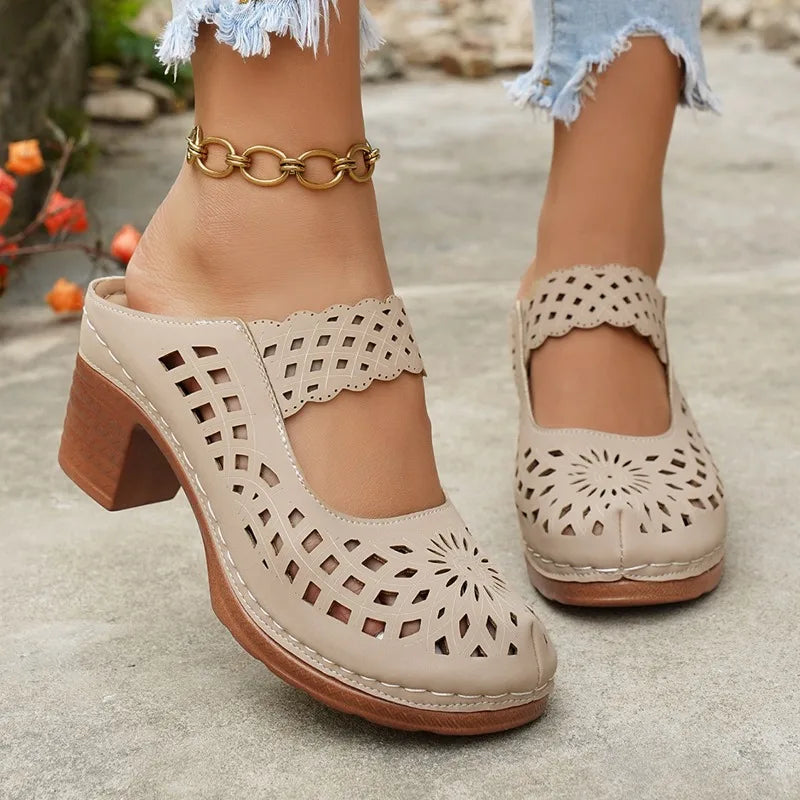 Juno | Women's Elegant Summer Mary Janes with Cutout Detail