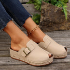 Aurora | Women's Open Front Slip-On Clogs with Buckle Detail