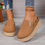 Maeva | Women's Platform Slide in Clogs with Buckle Detail