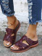 Cillian | Women's Cut-Out T-Bar Wedge Sandals