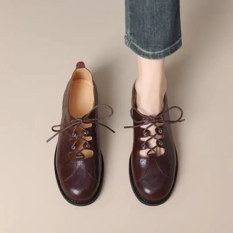 Daphne | Women's Classic Lace-Up Mary Janes with Open Toe Design