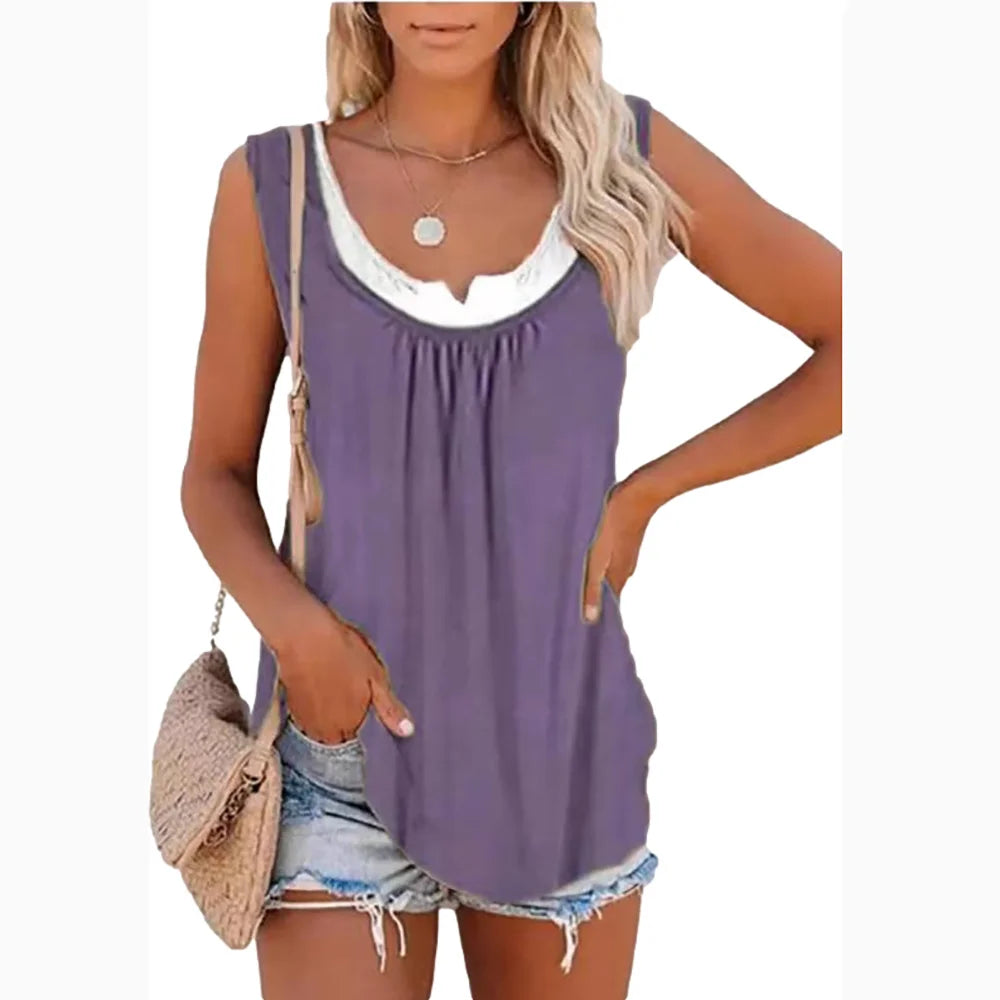 Urien | Women's Casual Printed Camisole Summer Vest Top