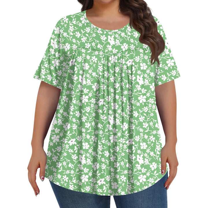 Sorley | Women's Floral Graphic Color Block Short Sleeve Top
