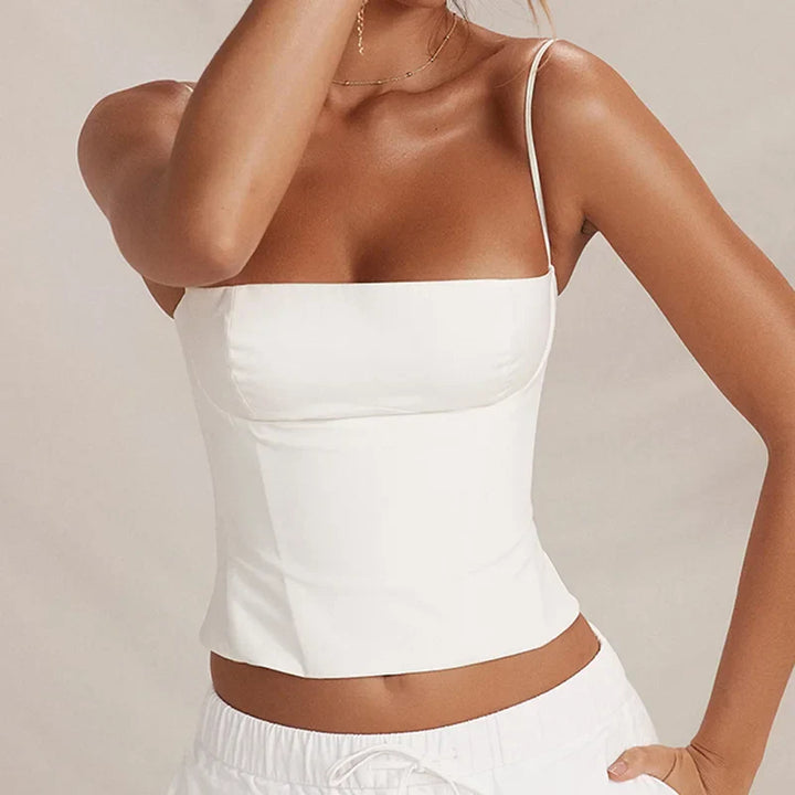 Kaelora | Women's Strappy Square Neck Bustier Corset Top