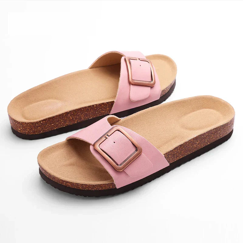 Isolde | Women's Casual Slide Sandals with Buckle Detail