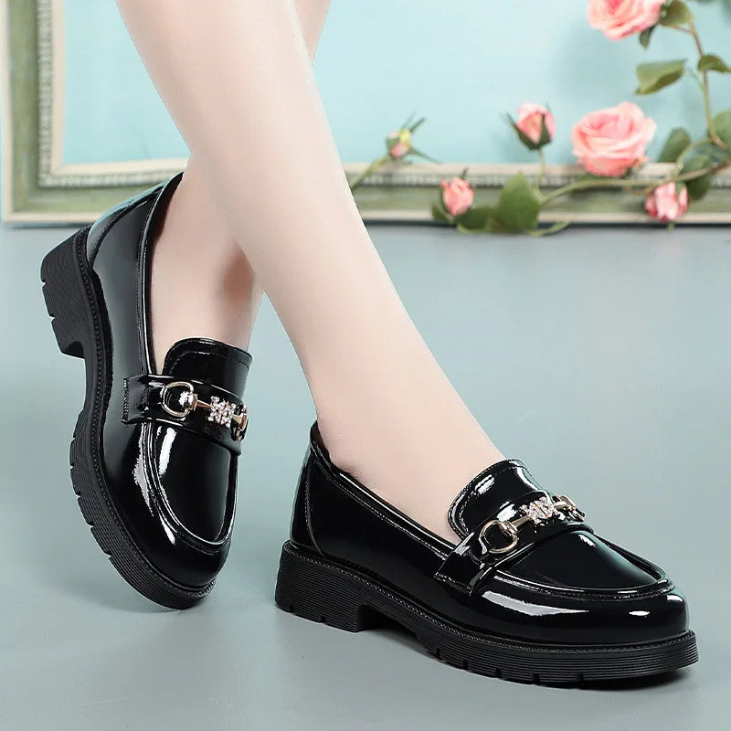 Norah | Women's Classic Patent Mary Janes with Chain Detail