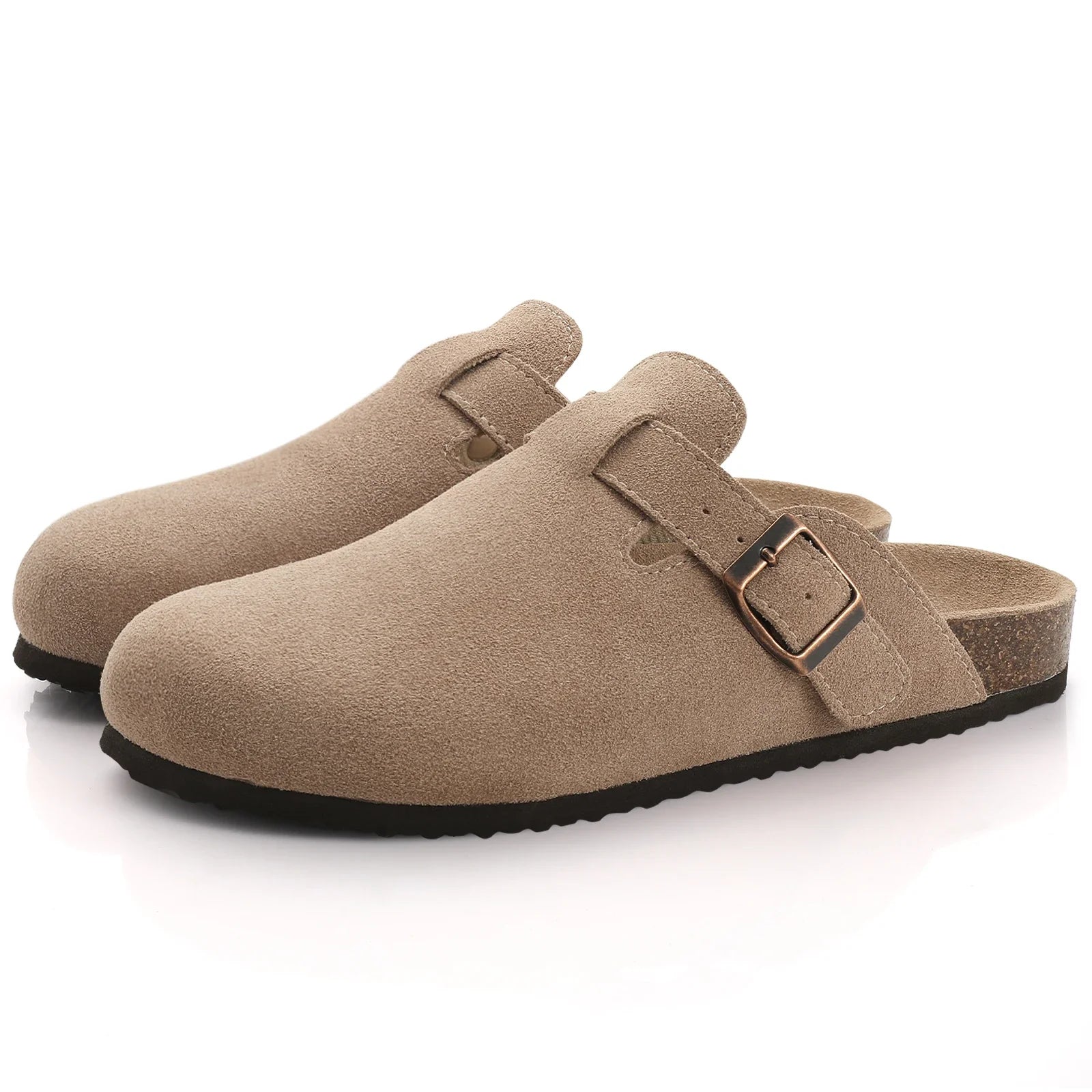 Taryn | Women's Suede Slip-On Clogs with Buckle Detail
