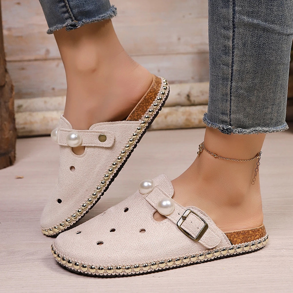 Daphne | Women's Classic Croc Sandals with Pearl Accent