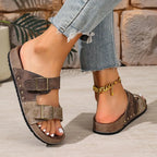 Thalia | Women's Casual Double Buckle Slide Sandals