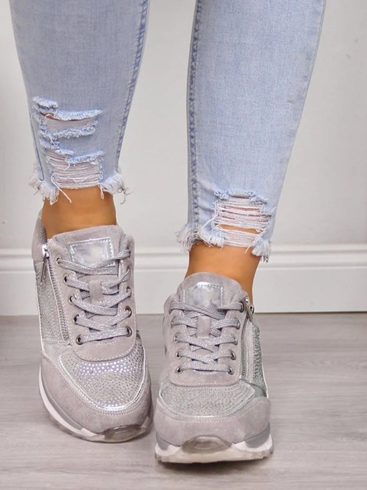 Ingrid | Women's Orthopedic Zip-Up Lace Sneakers