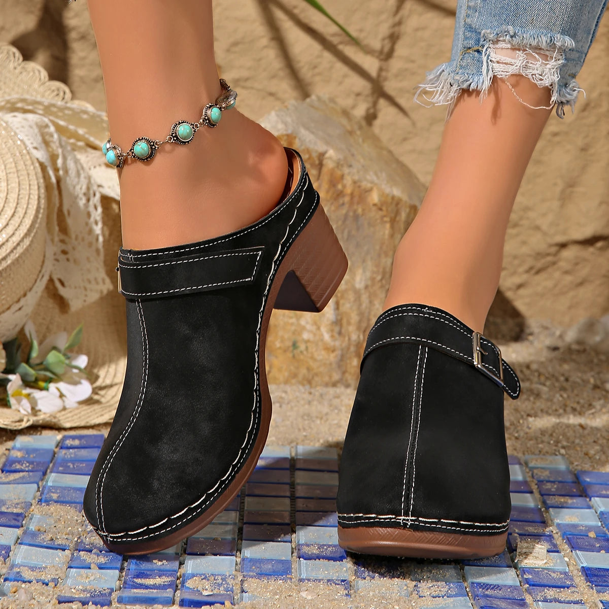 Lenora | Women's Stylish Summer Clogs with Buckle Detail