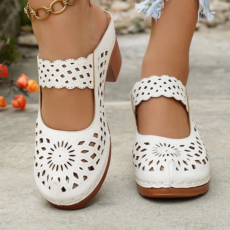 Juno | Women's Elegant Summer Mary Janes with Cutout Detail
