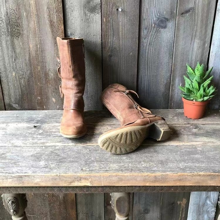 Noreia | Women's Stylish Side Zip Mid-Calf Boots