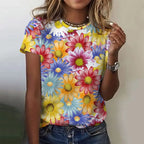 Jarlath | Women's Bold Floral Graphic Short Sleeve T-Shirt