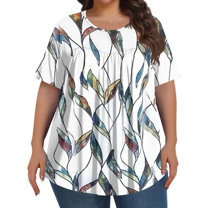 Sorley | Women's Floral Graphic Color Block Short Sleeve Top
