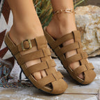 Kaia | Women's Rustic Slip-On Clogs with Buckle Detail