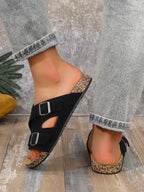 Freya | Women's Flat Slide Sandals with Buckle Detail
