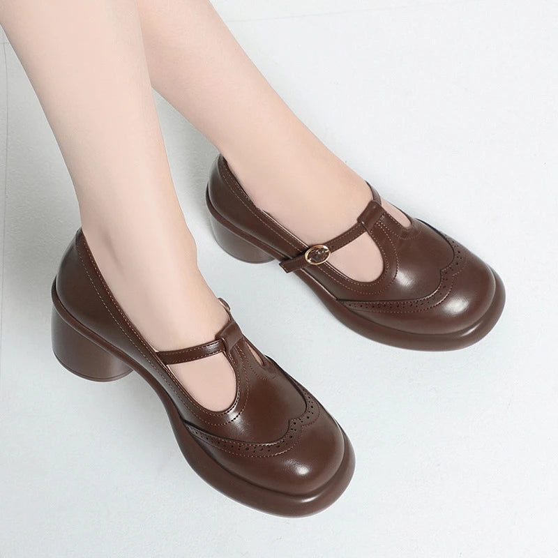 Willa | Women's Classic Mary Jane Shoes with Chunky Heel