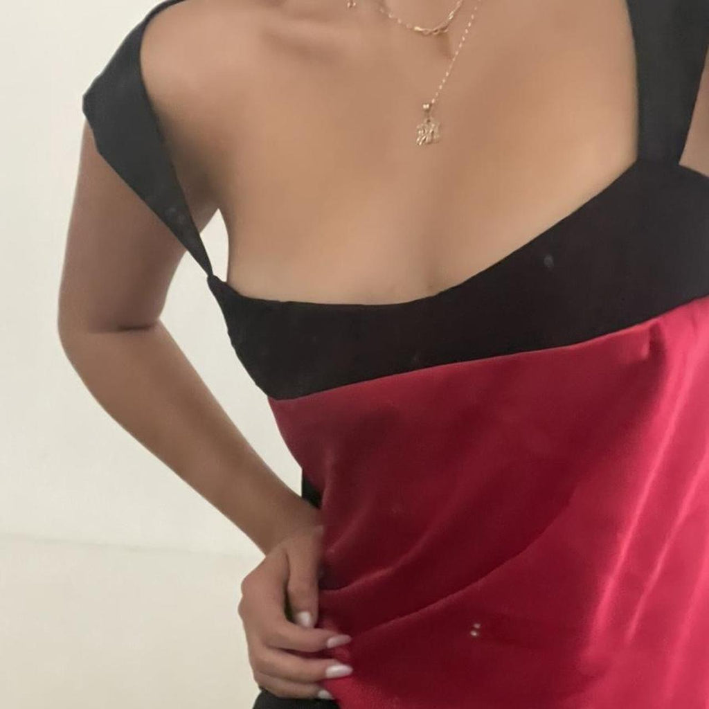 Luxara | Women's Two-Tone Contrast Cropped Vest Corset Top