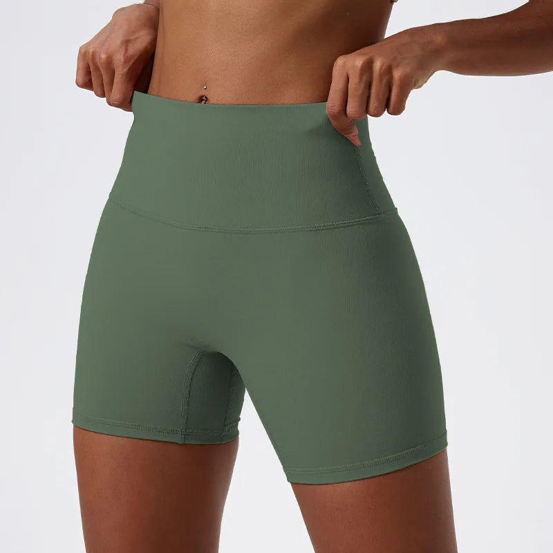 Dervla | Women's High Waist Slim Fit Yoga Shorts