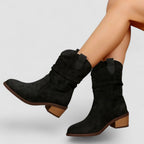 Honoria | Women's Slouch Heeled Calf Boots