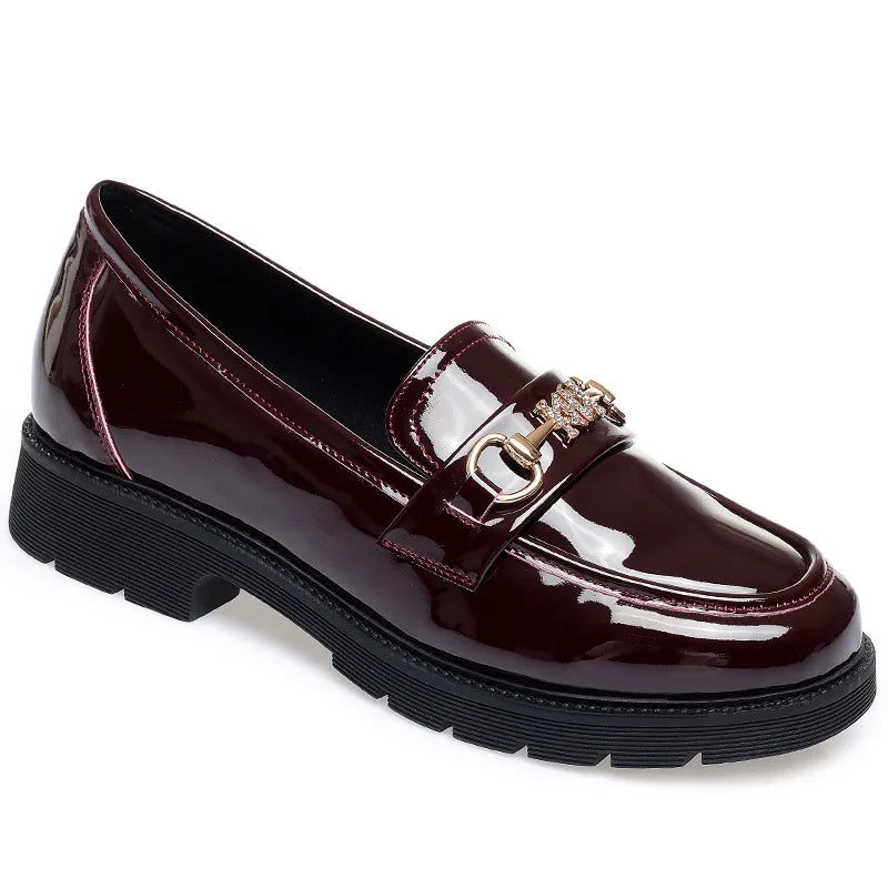 Norah | Women's Classic Patent Mary Janes with Chain Detail