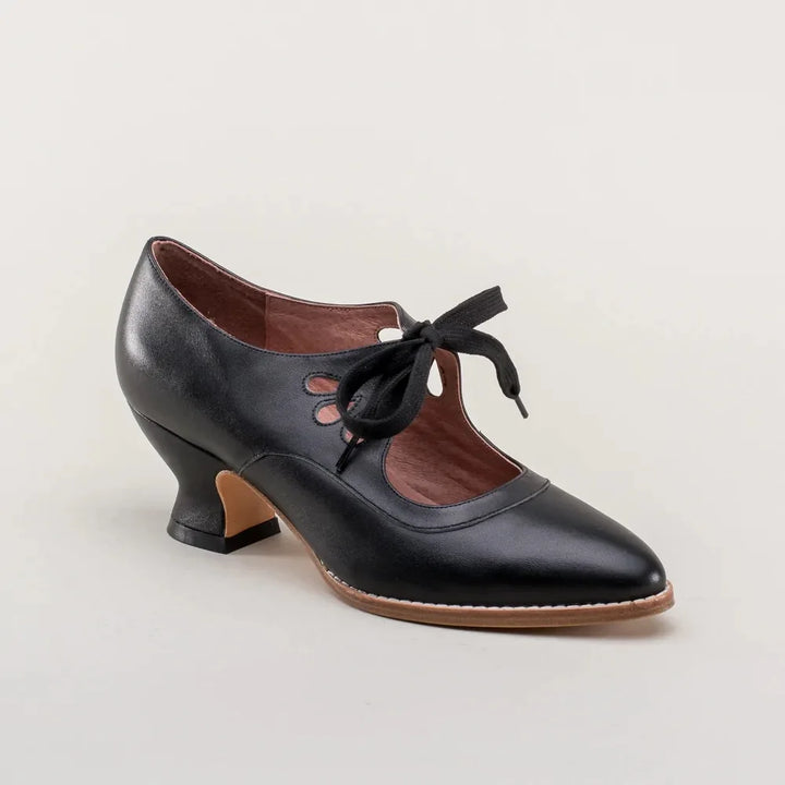 Phineas | Women's Lace-Up Cut-Out Low Block Heel Mary Janes