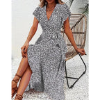 Ysabeau | Women's Floral Wrap Ruffle Hem Midi Summer Dress
