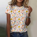 Jarlath | Women's Bold Floral Graphic Short Sleeve T-Shirt