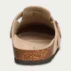 Taryn | Women's Suede Slip-On Clogs with Buckle Detail
